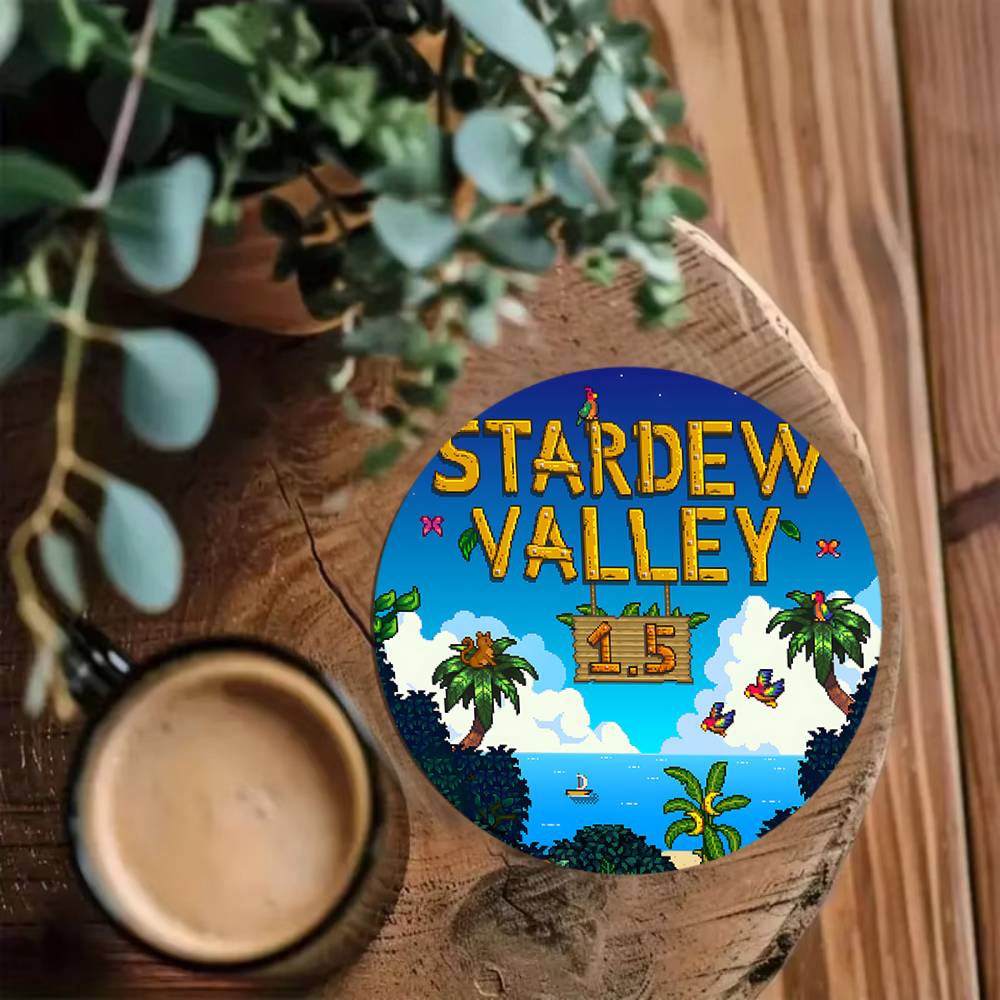 S-Stardew Valley Coasters Kayu - Valley Tea And Coffee ulasan dan harga