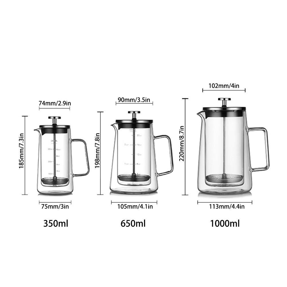 Teko French Press Dua Lapis da - Coffee Tea Pots ulasan dan harga