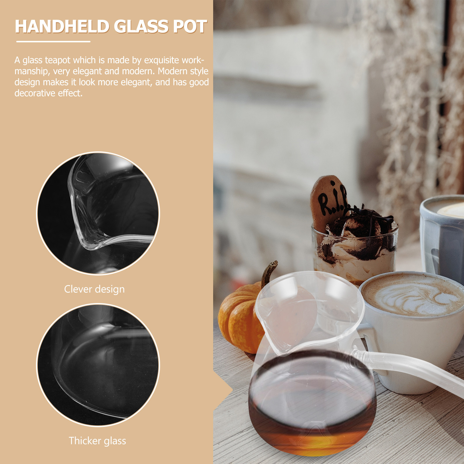 Teko Teh Kaca Tebal Mini Tahan - Coffee Tea Pots ulasan dan harga